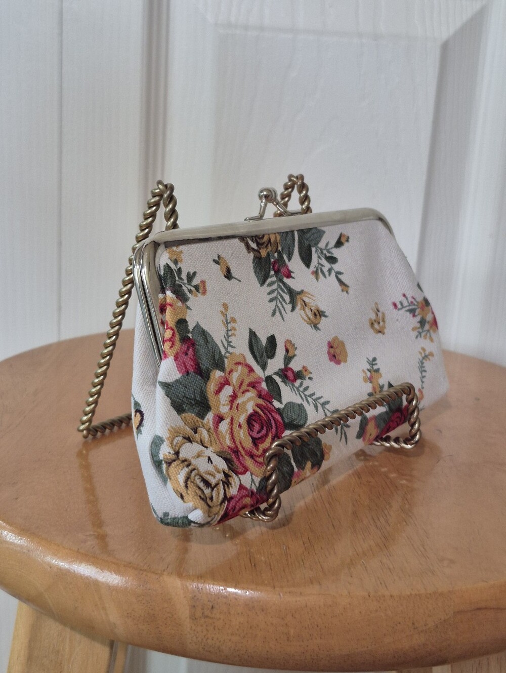 Floral rose coin purse kisslock - Picture 3 of 5